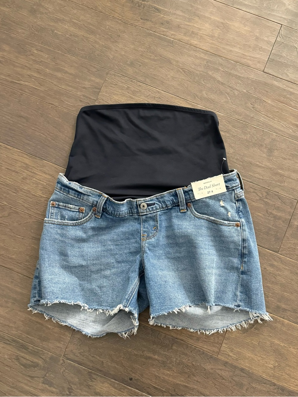NWT Sz 4 27 Abercrombie & Fitch Maternity Cutoff Denim Shorts with panel